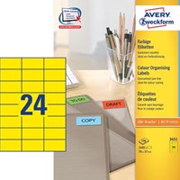 AVERY Gekleurde etiketten 70 x 37 mm 2.400 stuks geel-3