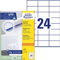 Avery etiketten 70 x 36mm 24 etiketten per vel-2