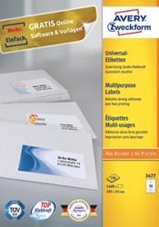Avery etiketten 105 x 41mm 14 etiketten per vel