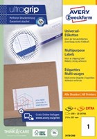 Avery etiketten Zweckform 3478 210x297mm A4 wit 200stuks