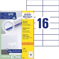 Avery etiketten 105 x 37mm 16 etiketten per vel-2