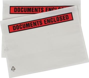 Paklijstenvelop Dokulops A5 225 x 160 mm doos van 1000 stuks tekst: documents enclosed