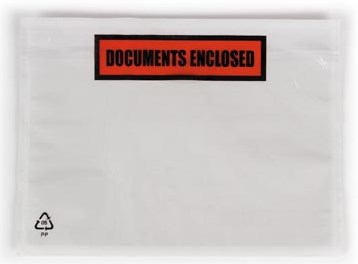 Paklijstenvelop Dokulops A6 165 x 115 mm doos van 1000 stuks tekst: documents enclosed