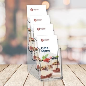 Folderhouder OPUS 2 4vaks 1/3 A4 transparant-3