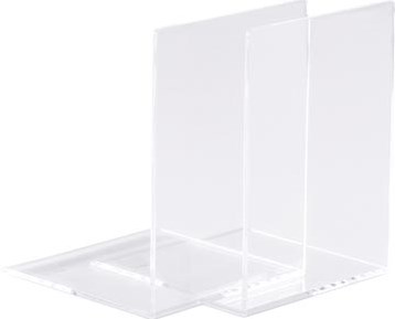 Boekensteun MAUL acryl 12x12x17cm set 2 glashelder-2