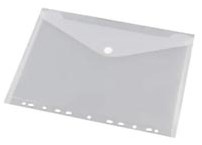 Documentenmap met klittenband sluiting A4 geperforeerd wit pak van 10 stuks