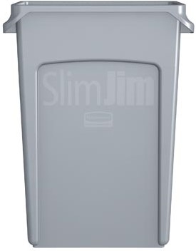 Vuilnisbak Rubbermaid Slim Jim 87 liter grijs-3