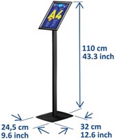Europel info vloerstandaard voor A4  zwart-4