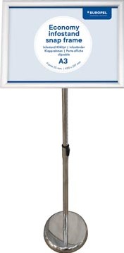 Europel info vloerstandaard Economy  lijst 25 mm  A3  zilver-2