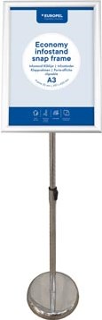 Europel info vloerstandaard Economy  lijst 25 mm  A3  zilver
