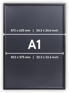 Europel Clicklijst Economy, lijst 25 mm, ft A1, zwart-2
