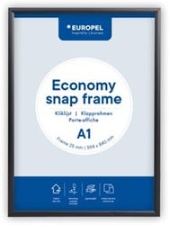 Europel Clicklijst Economy, lijst 25 mm, ft A1, zwart