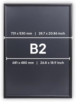 Europel Clicklijst Economy, lijst 25 mm, ft B2, zwart-2