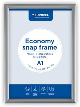 Europel clicklijst Economy  lijst 25 mm  A1  zilver