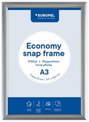 Europel clicklijst Economy  lijst 25 mm  A3  zilver
