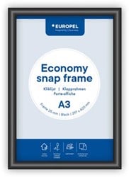 Europel clicklijst Economy  lijst 25 mm  A3  zwart