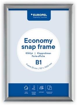 Europel clicklijst Economy  lijst 25 mm  B1  zilver