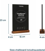 Krijtbord Europel tafelmodel A5 staand natural-2