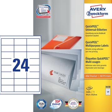 Avery etiketten 64,6 x 33,8mm 24 etiketten per vel-3