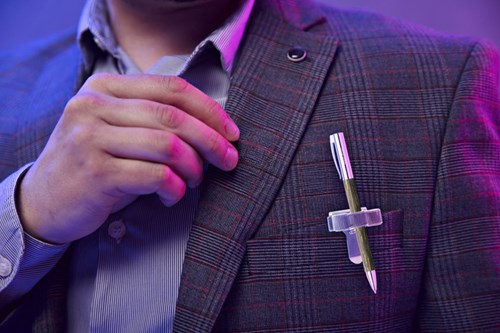 Clip met penhouder zilverkleurig 3 pennen-3