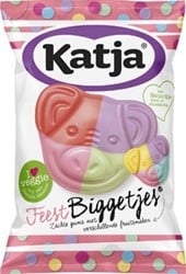 Katja Feest Biggetjes snoep zachte gums met verschillende fruitsmaken zak van 250 g