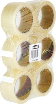 Verpakkingstape Scotch 371 50mmx66m transparant PP 6 rollen