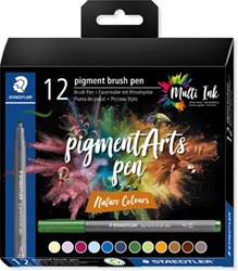 Staedtler Pigment Arts brush pen etui van 12 stuks Nature Colours