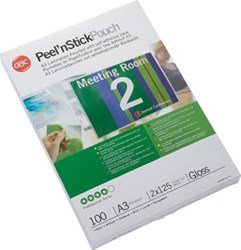 Zelfklevende lamineerhoezen A3 Peel'n Stick 2x125 micron GBC