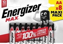 AA batterijen Energizer Max LR06/E91 blister van 8 MaxIPACK