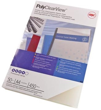Schutblad A4 GBC PolyClearView frosted 300 micron transparant pak100 stuks-2