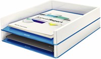 Brievenbakje A4 Leitz WOW blauw met wit-3