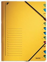 Leitz sorteermap karton 12 vakken geel