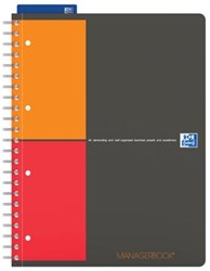 Notitieboek A4 Gelinieerd en Geruit Oxford Managerboek met Liniaal en Harde Kaft