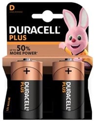 D batterij Duracell Plus Power 2 stuks