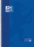 Oxford School Classic Europeanbook spiraalblok A4+ 160 bladzijden gelijnd donkerblauw