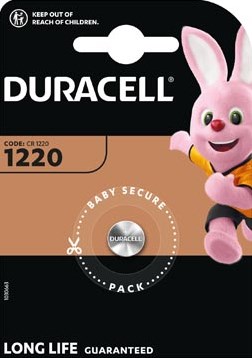 Knoopcel batterij Duracell CR1220 lithium met Baby Secure verpakking 1 stuk