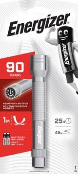 Energizer zaklamp Metal LED 2AA, inclusief 2 AA batterijen, op blister