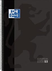Oxford School Classic Europeanbook spiraalblok A4+ 160 bladzijden gelijnd zwart