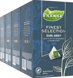 Pickwick thee finest selection, zwarte thee Earl grey, pak van 25 zakjes
