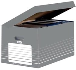 Elba archiefcontainer 34,5 x 45 x 28 cm grijs en wit