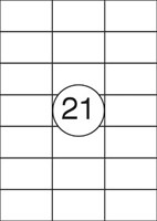 Etiketten wit met rechte hoeken 100 vel 70 x 42,3 mm, 21 etiketten per vel-2