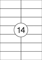 Etiketten wit met rechte hoeken 100 vel 105 x 42,3 mm, 14 etiketten per vel-2