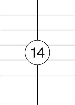 Etiketten wit met rechte hoeken 100 vel 105 x 42,3 mm, 14 etiketten per vel-2