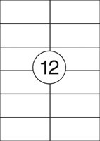 Etiketten wit met rechte hoeken 100 vel 105 x 48 mm, 12 etiketten per vel-2