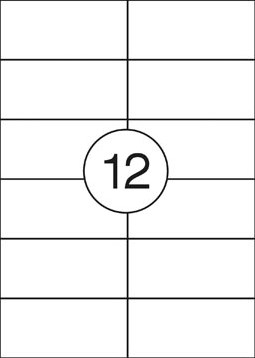 Etiketten wit met rechte hoeken 100 vel 105 x 48 mm, 12 etiketten per vel-2