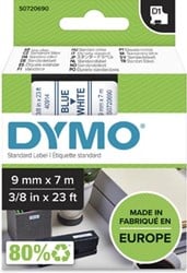 Dymo D1 tape 40914 9mm blauw op wit