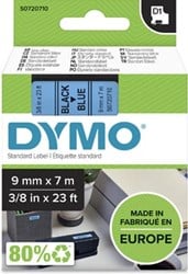 Dymo D1 tape 40916 9mm zwart op blauw