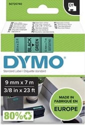 Dymo D1 tape 40919 9mm zwart op groen