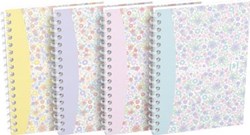 Oxford Floral softcover spiraalschrift, ft A6, 50 vel, geruit 5 mm, 4 geassorteerde designs
