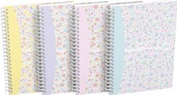 Oxford Floral hardcover spiraalschrift, ft A5, 60 vel, gelijnd, 3 geassorteerde designs